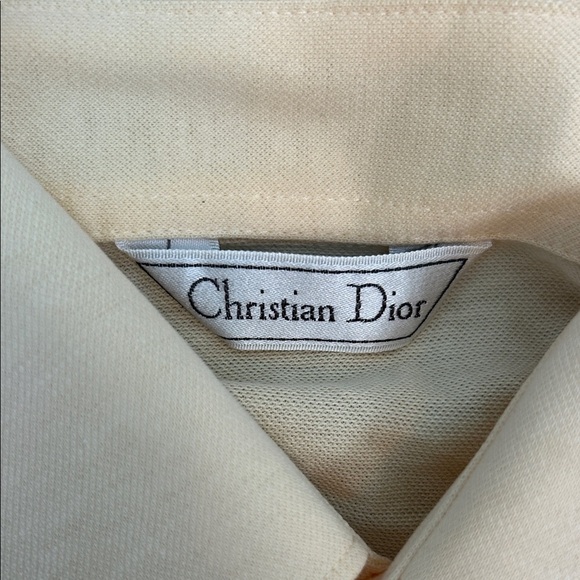 VINTAGE Christian Dior Men's Butter Yellow Button Down Shirt - Picture 3 of 6